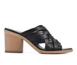 Outlet 🌟 Women's White Mountain Be Happy Heeled 👗 Dress 🩴 Sandals Black/Burnished 😉