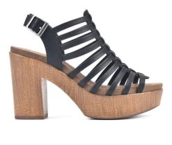 Wholesale ⭐ Women's White Mountain Astonish Platform Heeled 🩴 Sandals Blk/Burn/Smooth 👏