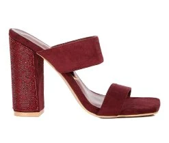 Hot Sale 🎉 Women's London Rag High Sass 👗 Dress 🩴 Sandals Burgundy 🛒