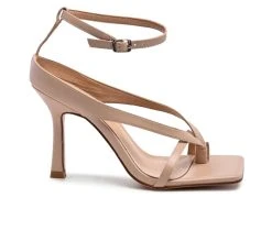 Cheapest 😉 Women's London Rag Marcia Stiletto 👗 Dress 🩴 Sandals Nude 🎉