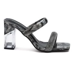 Discount 🌟 Women's London Rag Krpyton Block Heel 👗 Dress 🩴 Sandals Black 🤩