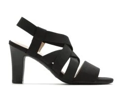 Cheap 🔔 Women's LifeStride Charlotte Strappy Heeled 🩴 Sandals Black Micron 😉