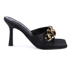 Best Sale 🎁 Women's London Rag Mermaid Stiletto 👗 Dress 🩴 Sandals Black ❤️