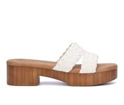 New ⌛ Women's Olivia Miller Hanalei 👗 Dress 🩴 Sandals White 🛒