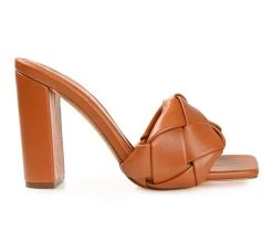 Best deal 👏 Women's Journee Collection Maysie 👗 Dress 🩴 Sandals Brown 💯