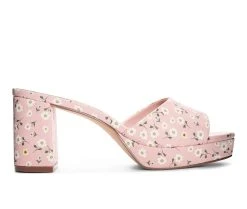 Deals ๐ Women's Chinese Laundry Tai Block Heel ๐ Dress ๐ฉด Sandals Pink Floral ๐ฏ