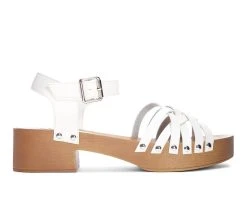 Wholesale ⭐ Women's Dirty Laundry Helsinki Block Heeled 🩴 Sandals White ☀️ Summer 🥰