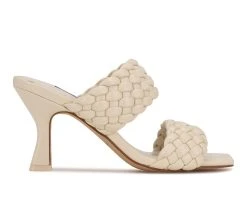 Best Sale 🔥 Women's Nine West Hasnot 👗 Dress 🩴 Sandals Cream 🔔