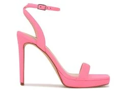 Best Pirce 🧨 Women's Nine West Zadien 👗 Dress 🩴 Sandals Neon Pink ❤️