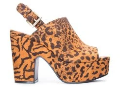 Flash Sale 🎁 Women's Chinese Laundry Bella 👗 Dress 🩴 Sandals Tiger Leop 🥰