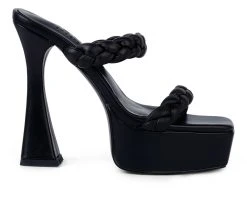 Best deal 😀 Women's Rag & Co Pin 👗 Dress 🩴 Sandals Black 💯