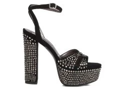 Discount 🔥 Women's London Rag Bellini Platform 👗 Dress 🩴 Sandals Black 🎁