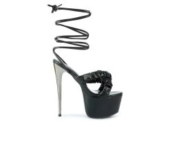 Best deal 👍 Women's London Rag Pop Era Platform Stiletto 🩴 Sandals Black 🛒