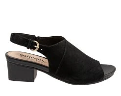 Cheap 🔥 Women's Softwalk Pomona 👗 Dress 🩴 Sandals Black Suede ⭐