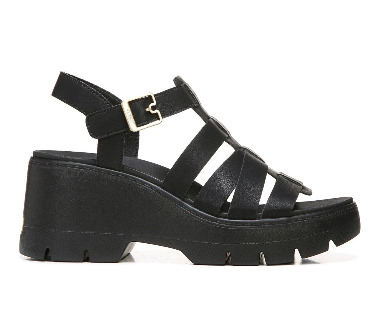 Hot Sale โ๏ธ Women's Dr. Scholls Check It Out Platform Wedge ๐ฉด Sandals Black ๐