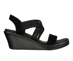 Cheapest 😀 Women's Skechers Cali Rumble On-Day Flirt Wedge 🩴 Sandals Black 🔥