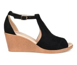 Promo 💯 Women's Journee Collection Kedzie Wedges Black ⌛