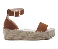 Cheap 🎉 Women's London Rag Diyora Espadrille Wedge 🩴 Sandals Tan 🎁