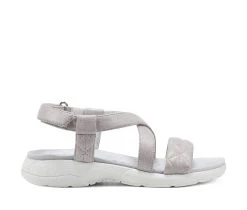 Outlet 🥰 Women's Easy Spirit Treasur Outdoor 🩴 Sandals Silver ❤️
