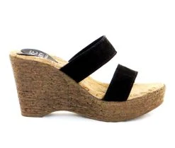 Coupon ๐ Women's Love And Liberty Houston Platform Wedge ๐ฉด Sandals Black ๐งจ