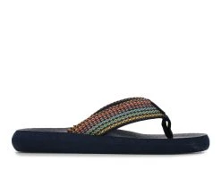 Best Sale 😀 Women's Skechers Cali Asana Mixed Signals Flip-Flops Navy Multi 🥰