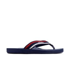 Best Sale ✔️ Women's Nautica White Dune Webbing Flip-Flops Navy Logo ✨
