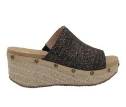 Wholesale ❤️ Women's Volatile Ravine Platfrom Wedge 🩴 Sandals Black Gold 🛒