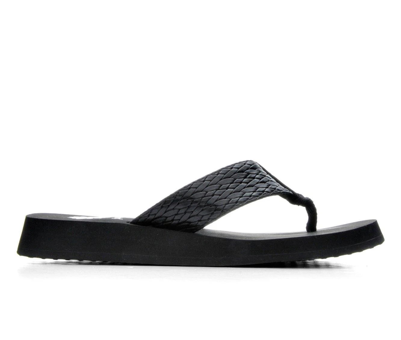 New 😉 Women's Yellow Box Flax Flip-Flops Black 😉