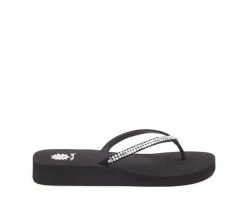 Outlet ⌛ Women's Yellow Box Jello Flip-Flops Black ✨