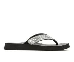 Best Sale ⌛ Women's Yellow Box Soriano Mellow Mat Flip-Flops Black 🌟