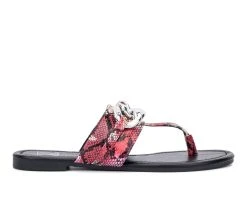 Best Pirce ⭐ Women's New York And Company Cassandra Flip-Flops Pink 😀