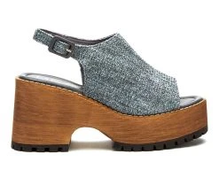 Cheapest 😍 Women's Beach By Matisse Woody Platform Wedge 🩴 Sandals Grey 🎉