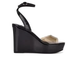 Buy ๐งจ Women's Nine West Klear Wedge ๐ฉด Sandals Black ๐