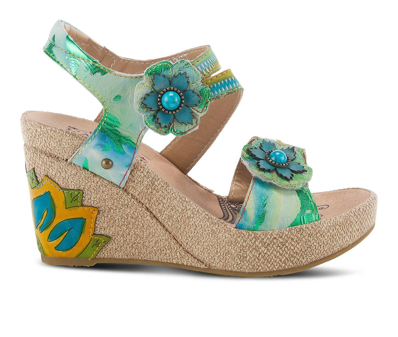 Best deal 😀 Women's L'Artiste Karnit Wedge 🩴 Sandals Mint Green ⭐ - Image 2