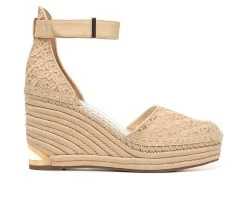 Wholesale 🌟 Women's Franco Sarto Marsha 2 Espadrille Wedge 🩴 Sandals Beige Lace 🛒