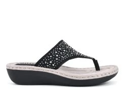 Buy ❤️ Women's Cliffs By White Mountain Calling Wedge Flip-Flops Black ❤️