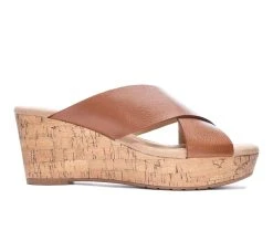 Best Sale ⭐ Women's CL By Laundry Dream Day Tumble Platform Wedge 🩴 Sandals Tan 🥰