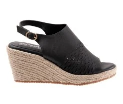 Best deal 😀 Women's Softwalk Hixson Espadrille Wedge 🩴 Sandals Black ✔️