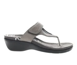 Best Sale 🔥 Women's Propet Wynzie Wedge Flip-Flops Silver 🧨
