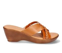 Top 10 ✔️ Women's TUSCANY BY EASY STREET Marzia Wedge 🩴 Sandals Tan 🔔