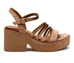 Outlet 🧨 Women's Coconuts By Matisse Stargaze Platform Wedge 🩴 Sandals Bronze ✨