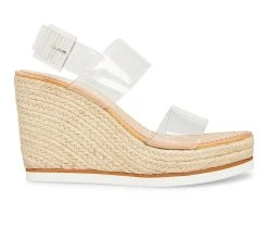 New ✔️ Women's Madden Girl Allin Platform Wedge 🩴 Sandals Clear 🎉
