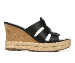Cheap 🔔 Women's Franco Sarto Fioret Wedge 🩴 Sandals Black 😉