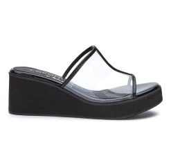 Best deal 🔔 Women's Coconuts By Matisse Layered Wedge 🩴 Sandals Black 💯