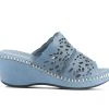 Discount ✔️ Women's SPRING STEP Khyahey Wedge 🩴 Sandals Blue 👏