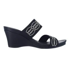 Discount 👏 Women's Impo Venee Wedge 🩴 Sandals Black 👏