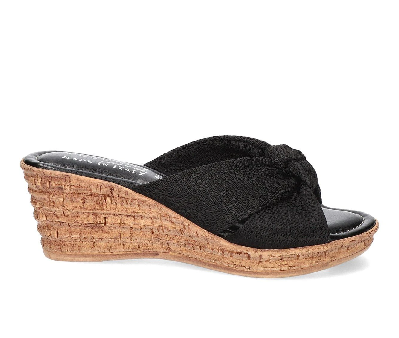Best Pirce 🤩 Women's TUSCANY BY EASY STREET Jolanda Wedges Black Crepe 🌟 - Image 2