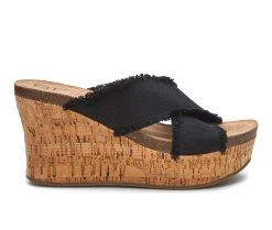 Cheapest 🛒 Women's Beach By Matisse Sea Salt Wedge 🩴 Sandals Black 👏
