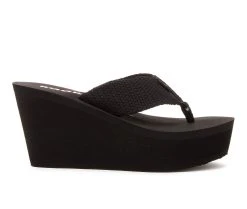 Best Pirce 🔔 Women's Rocket 🦮 Dog Diver Platform Wedge Flip-Flops Black ⌛