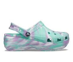 Buy 🛒 Women's Crocs Classic Platform Marbled Clogs Pistachio/Multi 🌟
